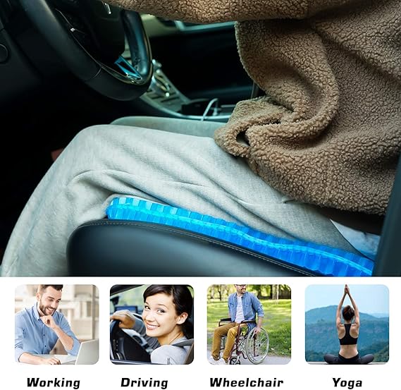 Azonee Cooling Gel Seat Cushion – 3D Silicone Ice Cushion for Office, Car & Pain Relief