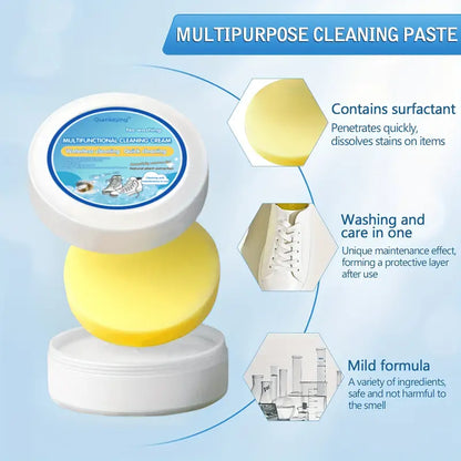 White Shoe Cleaning Paste – Whitening & Stain Remover for Shoes, Leather, Bags & Car Interiors