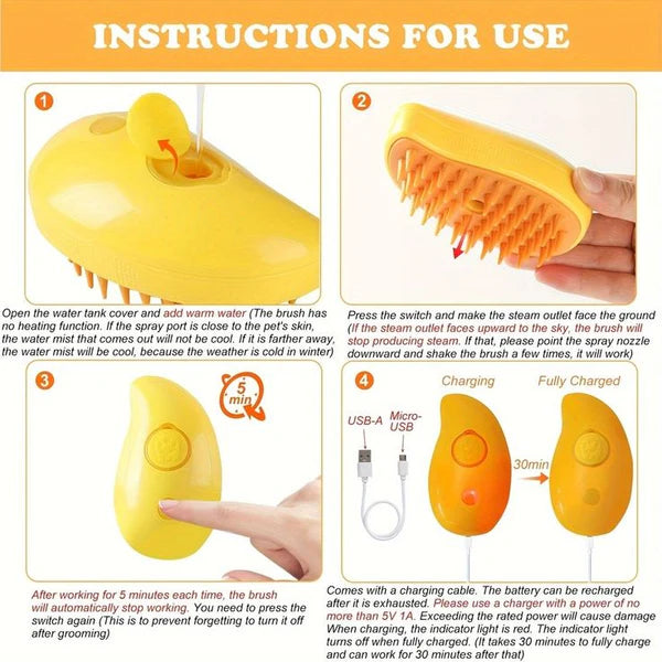Pet Steam Brush 3 in 1